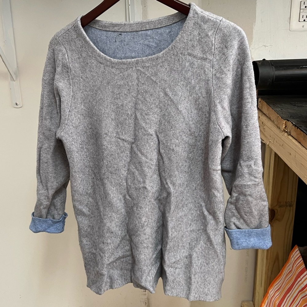 Jcrew gray & blue sweater in medium